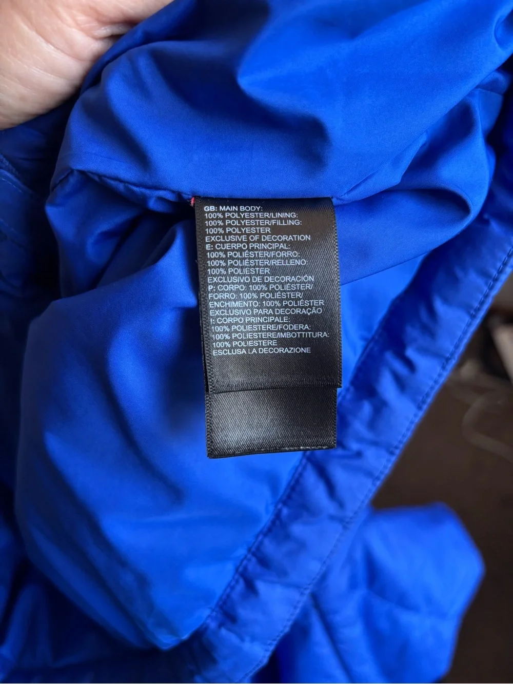 Men’s The North Face Royal Blue Puffer Jacket with Black Logo small